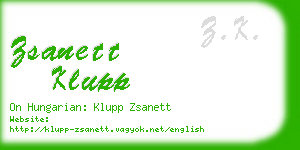 zsanett klupp business card
